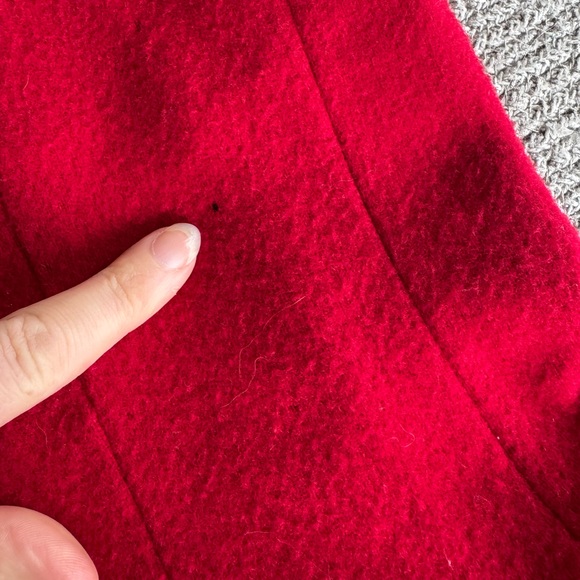 Vintage International Scene Red Wool Blazer Jacket Black Velvet Collar Cording S - Picture 9 of 13